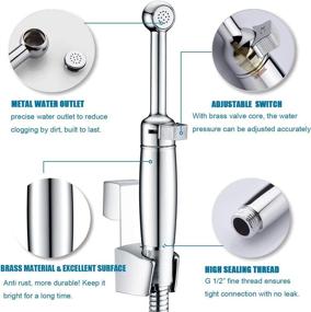 img 2 attached to 🚿 UVISH Handheld Bidet Sprayer for Toilet - Muslim Shower, Cloth Diaper Sprayer, Baby Toilet Sprayer - 5-Year Warranty with Anti-High Water Pressure and Adjustable Pressure Control - Brass Chrome