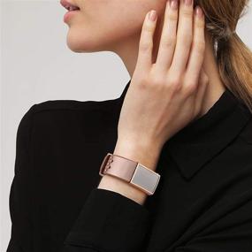 img 2 attached to 🎉 [2 Bands + 2 Cases] Vanjua Bands and Screen Protectors Compatible with Fitbit Charge 4/Charge 3 - Women Men Large Size - Wine Red and Rose Gold - Includes 2 Cases