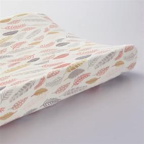 img 2 attached to 🌳 Lambs & Ivy Family Tree Coral/Gray/Gold Feather Changing Pad Cover: Stylish and Practical Nursery Essential