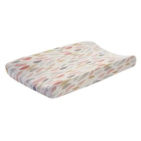 img 4 attached to 🌳 Lambs & Ivy Family Tree Coral/Gray/Gold Feather Changing Pad Cover: Stylish and Practical Nursery Essential
