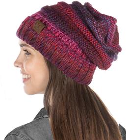 img 4 attached to 🧶 Funky Junque Exclusive Women's Oversized Slouchy Ribbed Knit Beanie Hat - Warm Cap