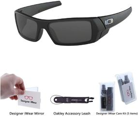 img 2 attached to Premium Oakley Gascan OO9014 Sunglasses Bundle with Oakley Leash and Designer iWear Mirror