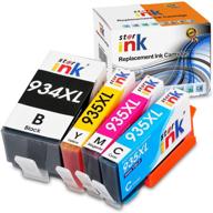 🖨️ starink compatible ink cartridges for hp 934xl 935xl printers - 4-pack (black, cyan, magenta, yellow) for officejet pro 6800, 6820, 6830, 6230, 6812, 6815, 6822, 6825, 6835, 6836 logo