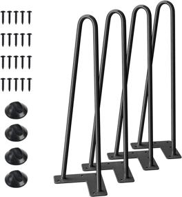 img 4 attached to 🛠️ Enhance Your DIY Projects with SMARTSTANDARD 16 Inch Heavy Duty Hairpin Furniture Legs - Set of 4, Ideal for Nightstands, Coffee Tables, and Desks - Includes Rubber Floor Protectors, Black