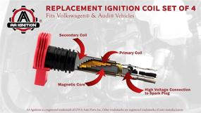 img 1 attached to 4-Pack Ignition Coil Set - 1.8T - Replacements for 06C905115M, 06B905115D, 06B905115R - Compatible with Volkswagen & Audi Cars