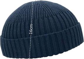 img 1 attached to Men's and Women's Vintage Fashion Knitted Hat Skull Cap Sailor Cap Cuff Beanie for Fall/Winter