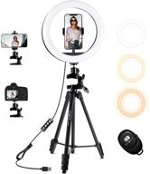 🌟 phopik 10'' ring light with extendable tripod stand & phone holder: ideal for live stream, makeup, youtube videos, tiktok & universal phone compatibility logo