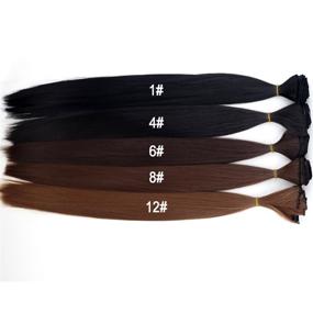 img 3 attached to 💇 Jet Black Hair Extensions, 24"/60cm Length, 130g Weight, 7pcs/set, Women's Long Straight Synthetic Hair Full Head Clip in Extensions (1#)