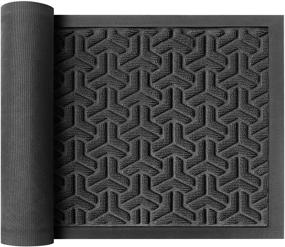 img 4 attached to 🚪 Outdoor Indoor Entrance Door Mats 24 x 36 Inch - Waterproof, Low-Profile Rugs, Heavy Duty Doormat with Non-Slip Rubber Backing for High Traffic Areas - Grey, Stain Resistant