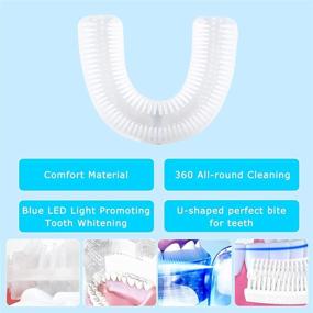 img 1 attached to Hands Free Rechargeable Ultrasonic Electric Toothbrush for Adults - U Shaped, 360° Whole Mouth Cleaning, Teeth Whitening - IPX7 Waterproof