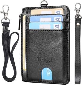 img 4 attached to Teskyer Minimalist Blocking Leather Wallets Men's Accessories