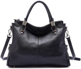 img 4 attached to TOMCHAN Women Genuine Satchel Handbags Shoulder Crossbody Women's Handbags & Wallets