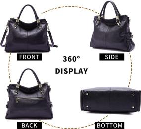 img 3 attached to TOMCHAN Women Genuine Satchel Handbags Shoulder Crossbody Women's Handbags & Wallets