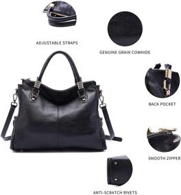 img 2 attached to TOMCHAN Women Genuine Satchel Handbags Shoulder Crossbody Women's Handbags & Wallets