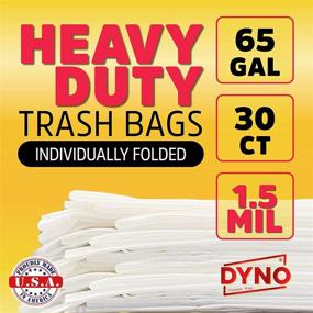 img 1 attached to 🗑️ 65 Gallon Heavy Duty Clear Trash Bags - 1.5 Mil Thickness - Pack of 30 Individually Folded Large Trash Bags - Ideal for Industrial Use - Dimensions 50W x 48L