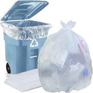 🗑️ 65 gallon heavy duty clear trash bags - 1.5 mil thickness - pack of 30 individually folded large trash bags - ideal for industrial use - dimensions 50w x 48l logo
