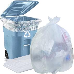 img 4 attached to 🗑️ 65 Gallon Heavy Duty Clear Trash Bags - 1.5 Mil Thickness - Pack of 30 Individually Folded Large Trash Bags - Ideal for Industrial Use - Dimensions 50W x 48L