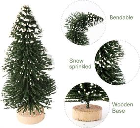 img 3 attached to 🎄 AerWo 24PCS Mini Christmas Trees: Small Artificial Bottle Brush Trees for Winter Decor and DIY Crafts - 4 Colors, 3 Sizes