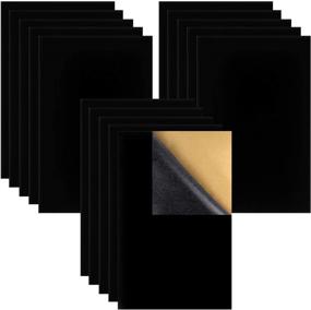img 4 attached to 🎨 15PCS Self-Adhesive Black Velvet Fabric Sheets: Perfect for Jewelry Drawer Crafts and Craft Making