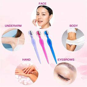 img 1 attached to 💆 Multipurpose Women's Face Razor Set for Precise Facial Hair Removal and Grooming (30 Pcs, Rose Red, Blue, Purple)