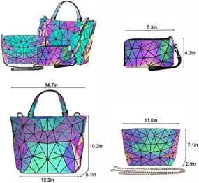 img 2 attached to 👜 Reflective Geometric Handbags: Holographic Crossbody for Women's Handbags, Wallets, and Totes