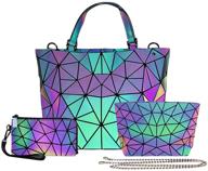 👜 reflective geometric handbags: holographic crossbody for women's handbags, wallets, and totes logo