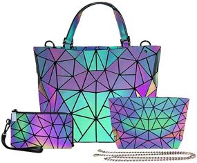 img 4 attached to 👜 Reflective Geometric Handbags: Holographic Crossbody for Women's Handbags, Wallets, and Totes