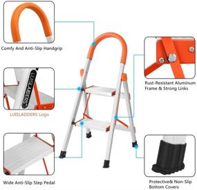 img 3 attached to LUISLADDERS Aluminum Lightweight Portable Stepladders