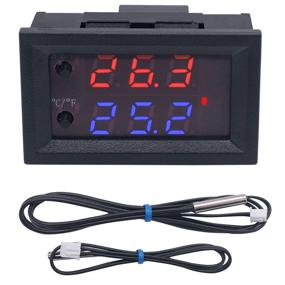 img 4 attached to 🌡️ Twidec/DC 12V Programmable Temperature Controller -50 to 110 ℃ (-58 to 230 °F), Red/Blue LED Display, Heating/Cooling Thermostat Control Module with NTC 10K Waterproof Sensor Probe