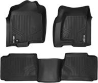 maxliner floor mats 2 row liner set black: perfect fit for 2001-2007 silverado/sierra 1500/2500/3500 extended cab classic body style logo