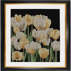 img 3 attached to 🌷 Thea Gouverneur Counted Cross Stitch Kit 3065.05: Tulips Embroidery DIY Kit with Pre-Sorted DMC Threads, Aida Black Fabric, 9.4 x 9.4inch