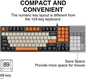 img 2 attached to Havit Mechanical Gaming Keyboard: 89 Key Wired Keyboard with Red Switch & PBT Keycaps - Ideal for PC Gamers (Black)