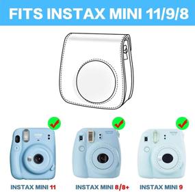 img 3 attached to 🥑 Fujifilm Instax Mini 11/9/8+/8 Camera Case - Avocado, with Photo Accessories Pocket, Shoulder Strap, and Compatibility