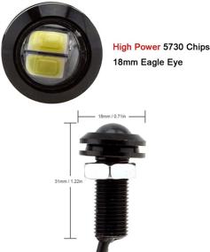 img 3 attached to 🚗 Enhance Visibility with Eagle Eye LED Chip Car Fog White Light DRL Bulb 9W 18MM 5730 Reverse Backup Parking Signal 10pcs 6000K