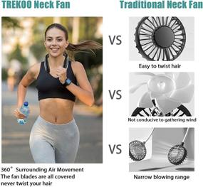 img 1 attached to 🌬️ Stay Cool Anywhere with TREKOO Portable Neck Fan: Rechargeable Bladeless Hands-Free Cooling Fan for Neck