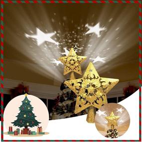 img 4 attached to 🌟 LED Lighted Star Christmas Tree Topper with Projector for Indoor/Outdoor Christmas Tree Decorations - Top Topper Lights
