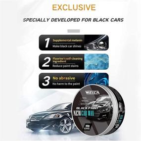 img 2 attached to 🚗 WEICA Black Car Wax Kit - Solid Carnauba Wax for Black Cars, Scratch-Resistant Auto Coating, 180g with Free Waxing Sponge and Towel - Black