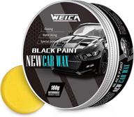 🚗 weica black car wax kit - solid carnauba wax for black cars, scratch-resistant auto coating, 180g with free waxing sponge and towel - black logo