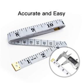 img 1 attached to 📏 Pack of 3 Measuring Tapes for Sewing, Body and Tailoring - Double Scale Measurement Tape, 150 cm/60 Inch