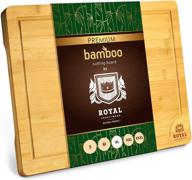 🔪 xl organic bamboo cutting board with juice groove - versatile kitchen chopping board for meat, cheese, and vegetables (18 x 12") logo
