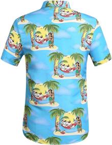 img 3 attached to Stylish Holiday Casual Hawaiian Christmas Men's Clothing and Shirts by SSLR