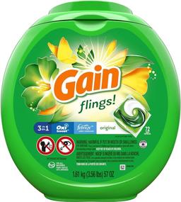 img 4 attached to Gain Flings Laundry Detergent Pacs, Original Scent, 72 Pacs Capsules, 57 oz (Packaging May Vary)