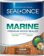 🌊 seal-once marine - 1 gallon penetrating wood sealer: waterproof, stain & protect for wood docks, decks, piers & retaining walls in high-moisture areas logo