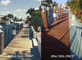 img 1 attached to 🌊 SEAL-ONCE MARINE - 1 Gallon Penetrating Wood Sealer: Waterproof, Stain & Protect for Wood Docks, Decks, Piers & Retaining Walls in High-Moisture Areas