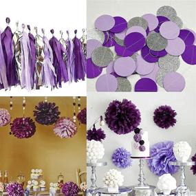 img 1 attached to ✨ Qian's Party Purple Silver Birthday Decorations | Women Bridal Shower, Graduation & Baby Shower Decorations | Purple Birthday 2021 Celebrations