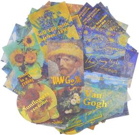 img 2 attached to 🎨 Explore Van Gogh's Artistry with Cliocoo 180pcs Van Gogh Washi Stickers- 3 Packs Bronzing Paper Decals, Starry Night Sunflower Wheat Field Stickers, Ideal for Scrapbooks, Planners, Journals, Envelopes, and Art Crafts - T-17 (1-Vincent Van Gogh)