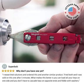 img 3 attached to 🔑 Keyport Pivot 1.0 Key Organizer - Compact Key Holder & Multi Tool - Premium Red Key Organizer Keychain + Keychain Multi-Tool with Lost & Found Feature