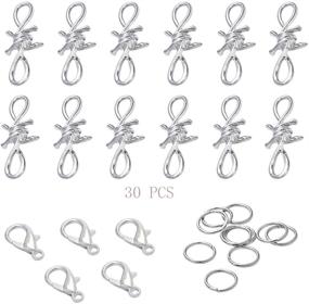 img 4 attached to BUUFAN 30 PCS Punk Gothic Alloy Barbed Wire Chain Necklace Thorn Pendant Bracelet Earrings With Jump Rings Lobster Clasps For Jewelry DIY Making（Big）