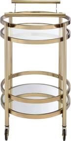 img 2 attached to Lakelyn Serving Cart by ACME - 98190 - Brushed Bronze & Clear Glass