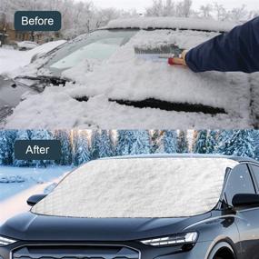 img 3 attached to Mumu Sugar Windshield Snow Cover: Ultimate Protection for Cars, Trucks, Vans, and 🚗 SUVs - 5 Layers, Extra Large Size, Magnetic, Shields from Snow, Ice, Sun, and Frost